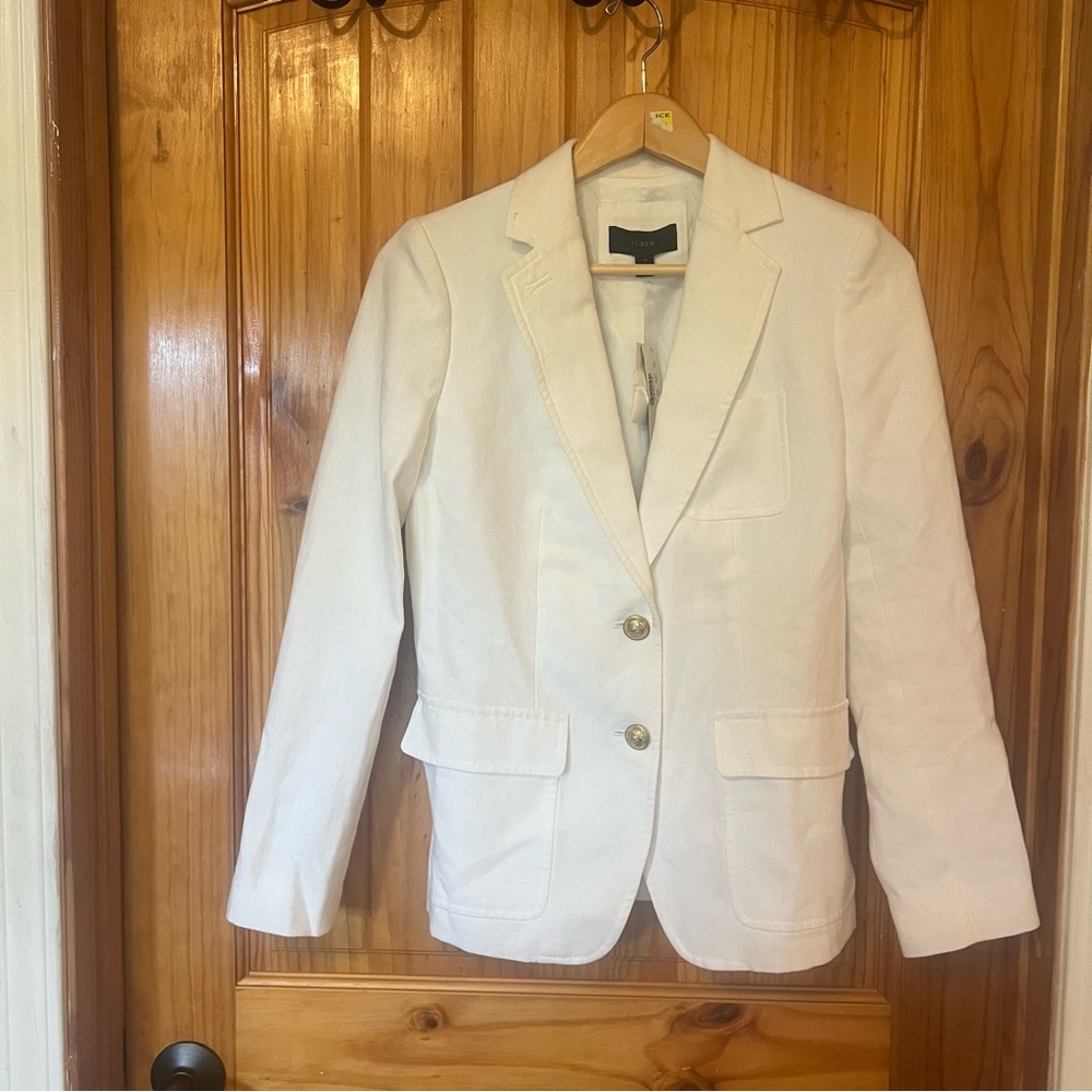 J Crew Unstructured Long Parke Blazer in  Linen